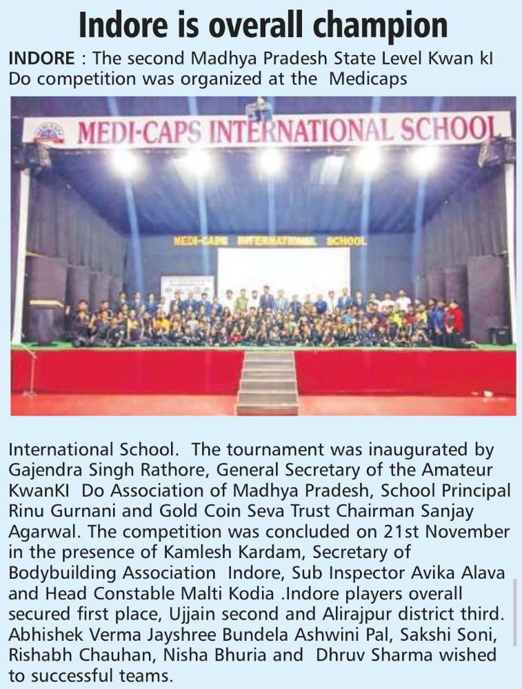 M.P. STATE LEVEL KWAN KI DO COMPETITION