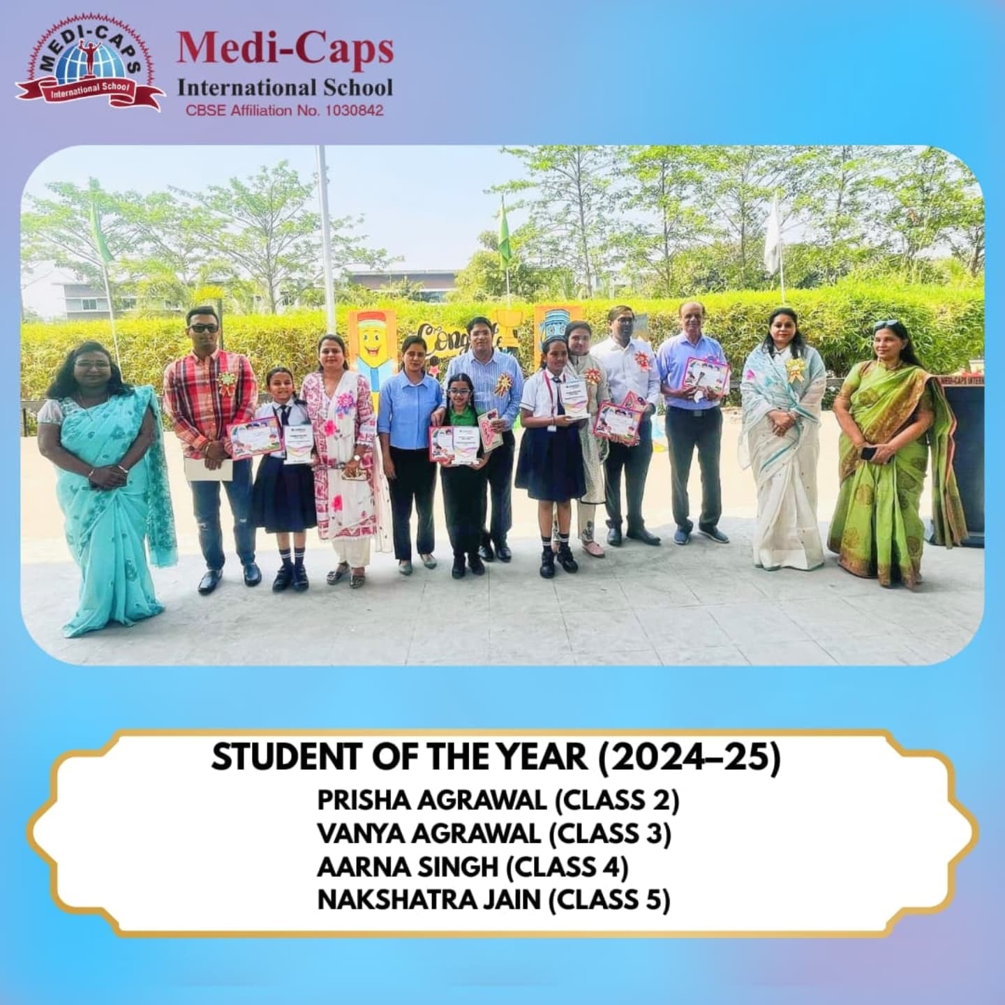Celebrating Excellence at Medi-Caps Junior block