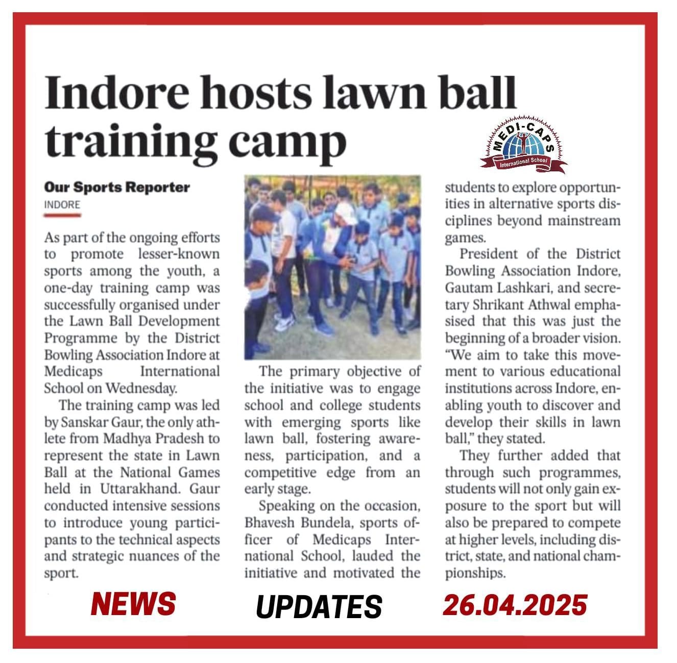 Indore Hosts Lawn Ball Training Camp