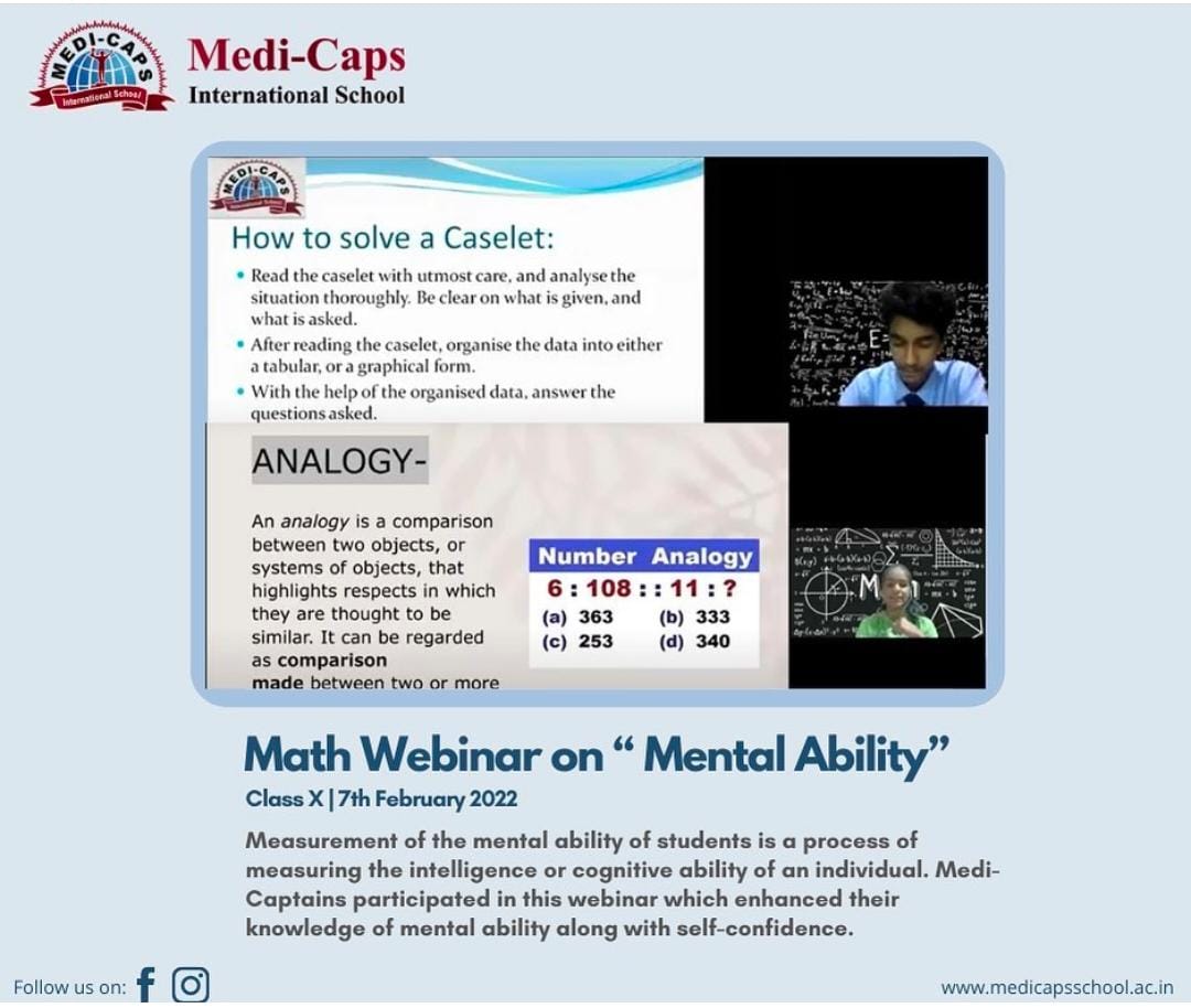 MATH WEBINAR ON "MENTAL ABILITY"